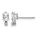 14K White Gold Diamond and White Topaz Birthstone Earrings