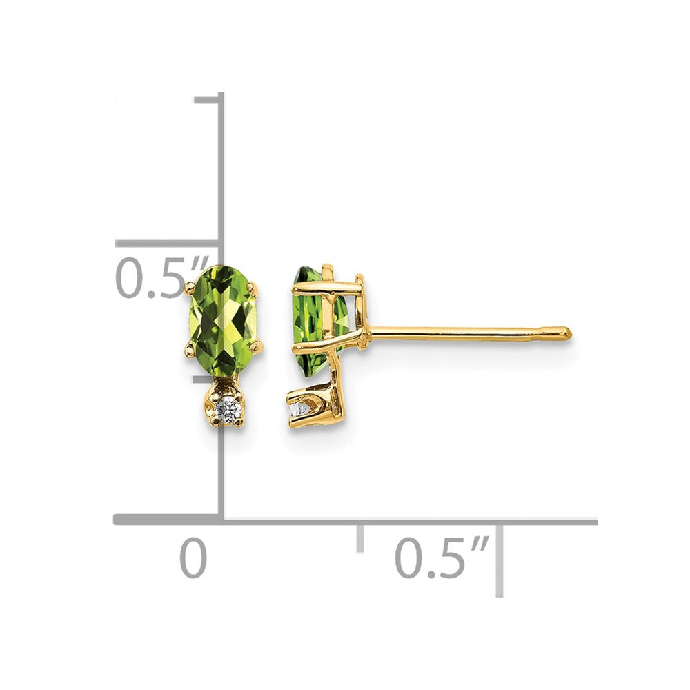 14k Diamond & Peridot Birthstone Earrings
