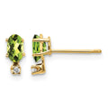 14k Diamond & Peridot Birthstone Earrings