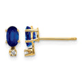 14k Diamond & Sapphire Birthstone Earrings