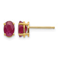 14k 6x4 Oval July/Ruby Post Earrings