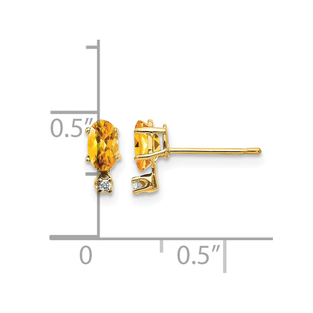 14k Diamond & Citrine Birthstone Earrings