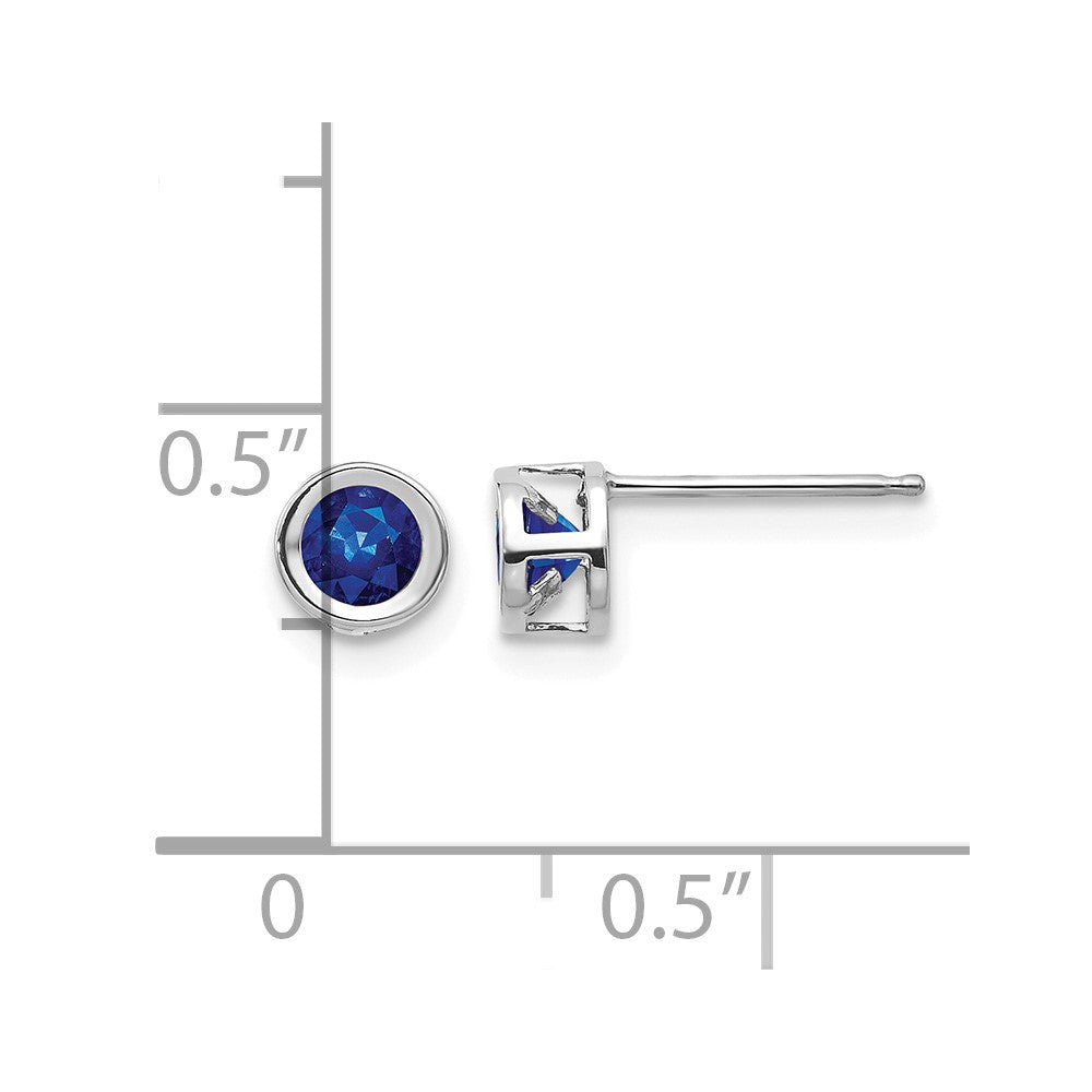 14k White Gold 4mm September Sapphire Earrings