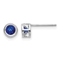 14k White Gold 4mm September Sapphire Earrings