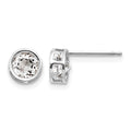 14k White Gold 5mm Bezel White Topaz Stud Earrings