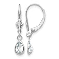 14k White Gold 6x4mm White Topaz/April Earrings