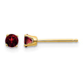 14k 3mm January/Garnet Post Earrings