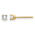 14k 3mm April/ White Topaz Post Earrings
