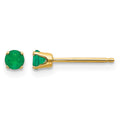 14k Yellow Gold 3mm May/Emerald Post Earrings