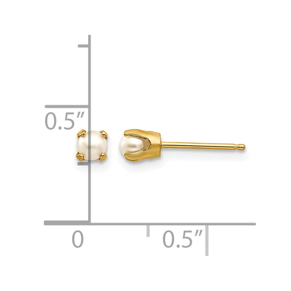 14k 3mm June/FW Cultured Pearl Post Earrings