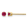 14k 3mm July/Ruby Post Earrings