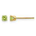14k 3mm August/Peridot Post Earrings