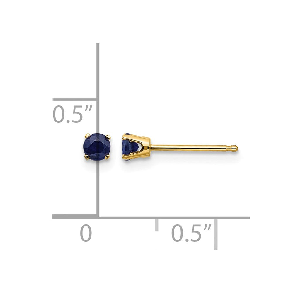 14k 3mm September/Sapphire Post Earrings