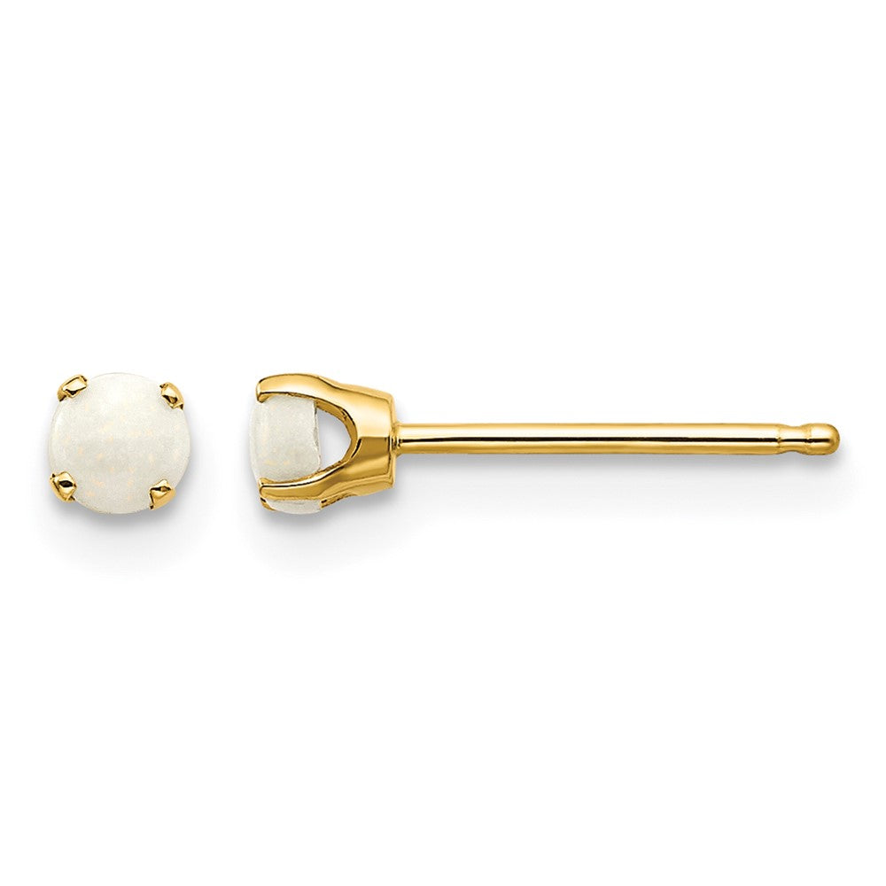 14k 3mm October/Opal Post Earrings