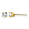 14k 4mm April/White Topaz Post Earrings
