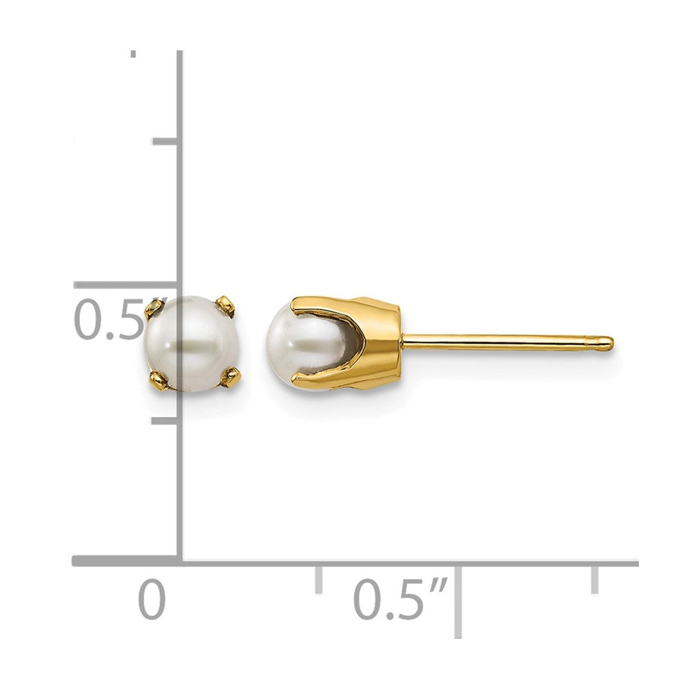 14k 4mm June/FW Cultured Pearl Post Earrings