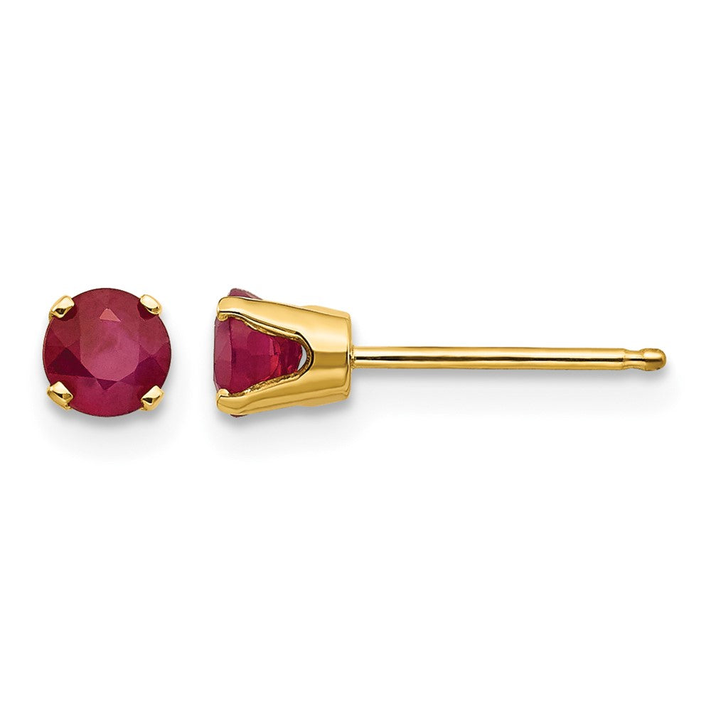 14k 4mm July/Ruby Post Earrings