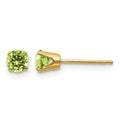 14k 4mm August/Peridot Post Earrings