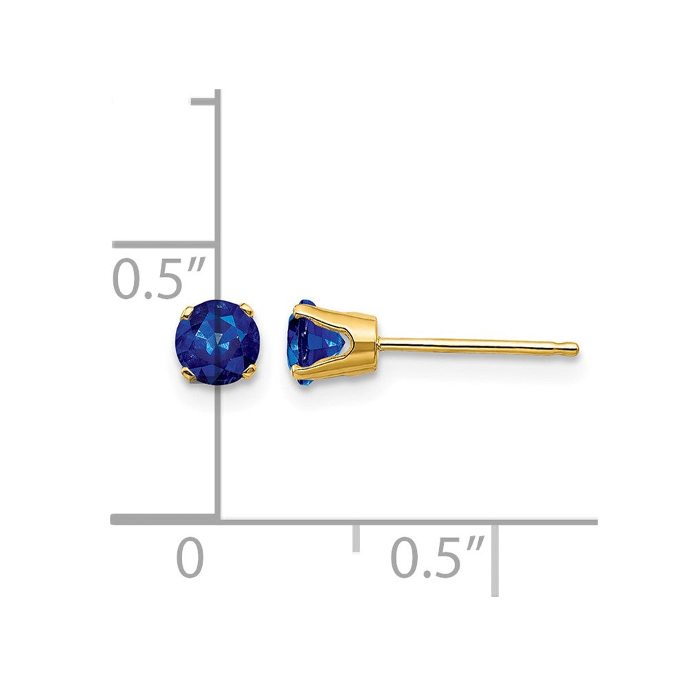 14k 4mm September/Sapphire Post Earrings