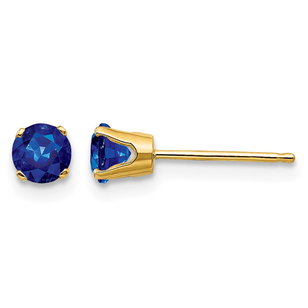 14k 4mm September/Sapphire Post Earrings