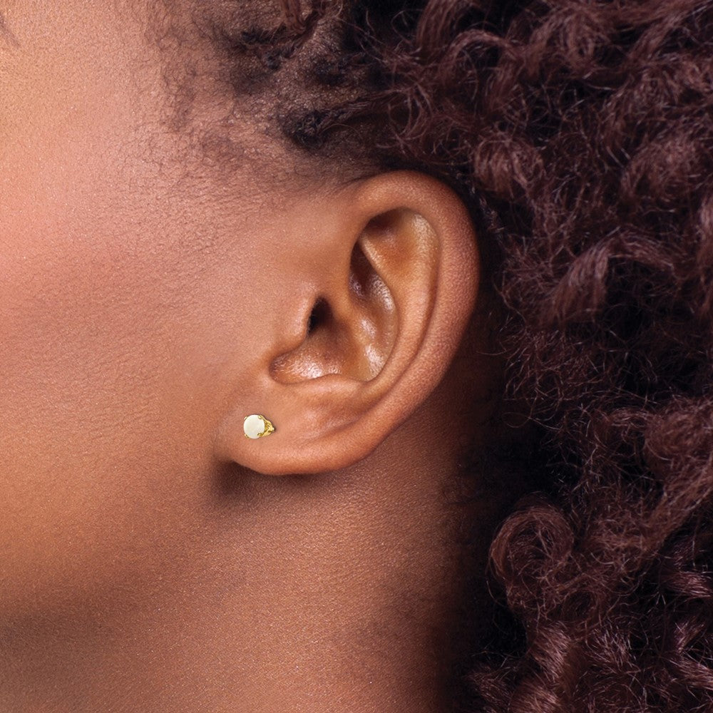 14k 4mm October/Opal Post Earrings