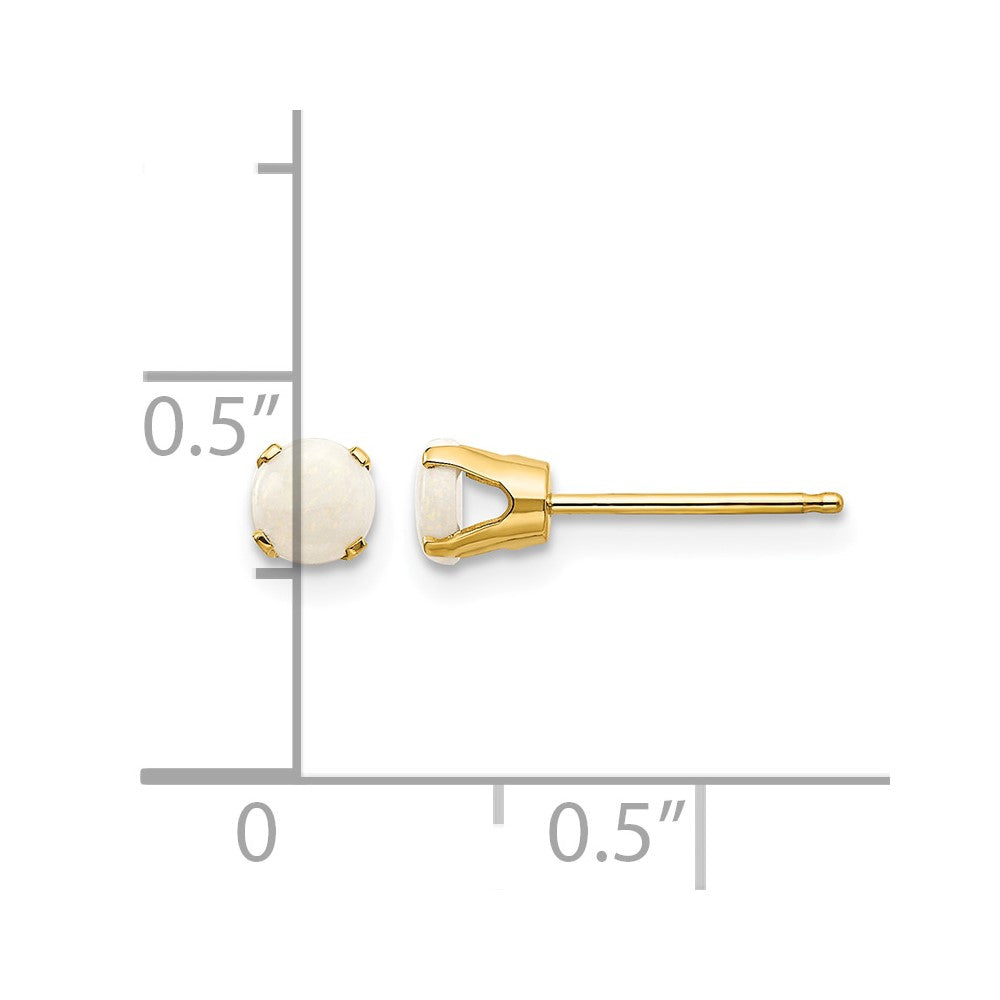 14k 4mm October/Opal Post Earrings