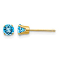 14k 4mm December/Blue Topaz Post Earrings
