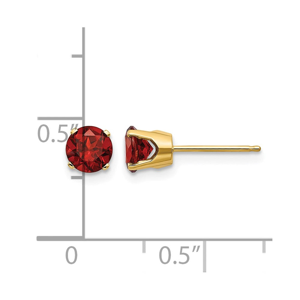 14k 5mm Garnet Earrings - January