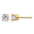 14k 5mm White Topaz Earrings - April