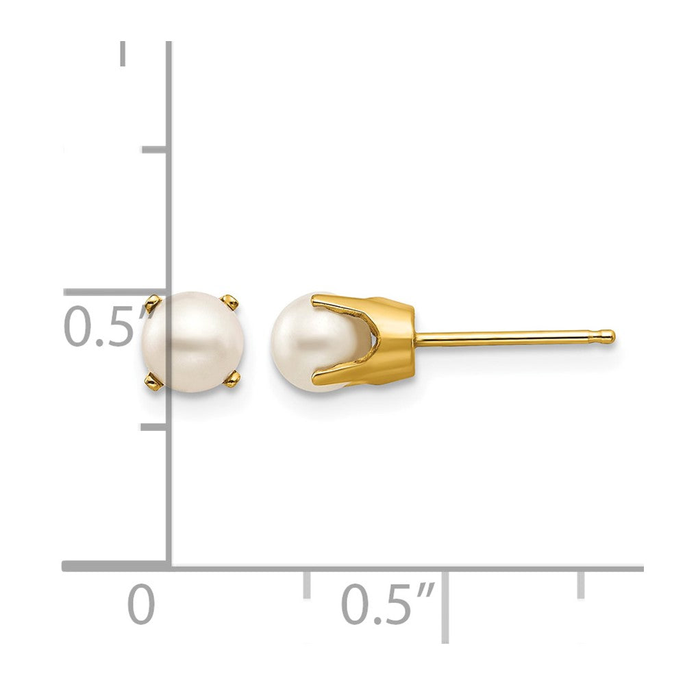 14k 5mm FW Cultured Pearl Earrings-June