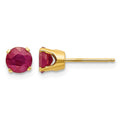 14k 5mm Ruby Earrings - July