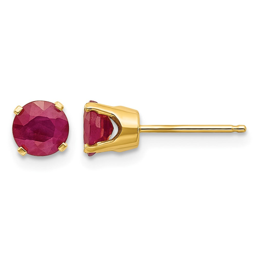 14k 5mm Ruby Earrings - July