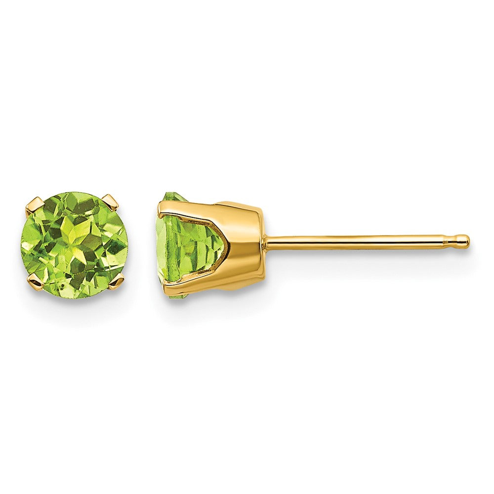 14k 5mm Peridot Earrings - August
