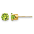 14k 5mm Peridot Earrings - August