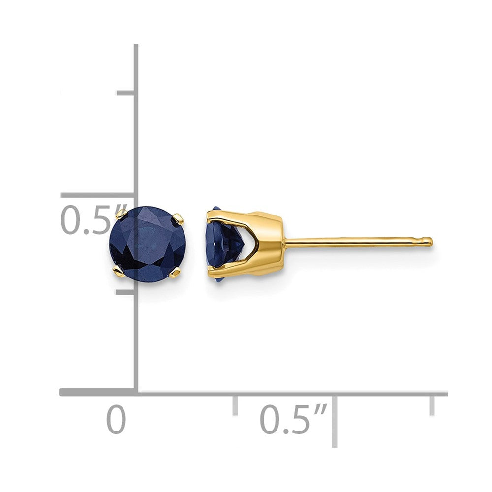 14k 5mm Natural Sapphire Earrings - September