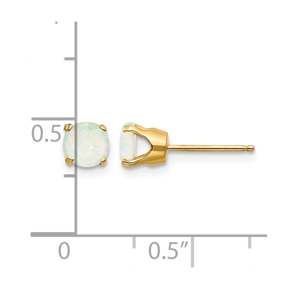 14k 5mm Opal Earrings - October