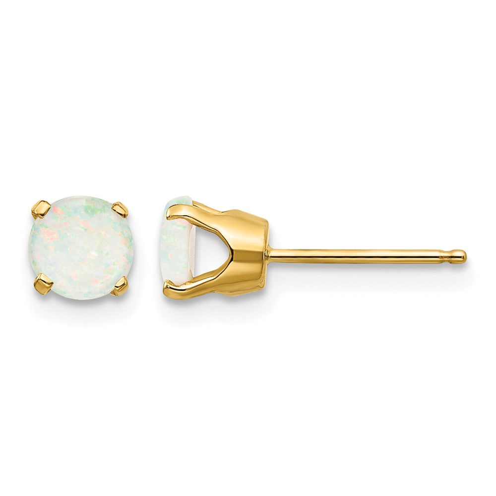 14k 5mm Opal Earrings - October