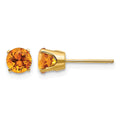 14k 5mm Citrine Earrings - November