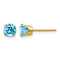 14k 5mm Blue Topaz Earrings - December