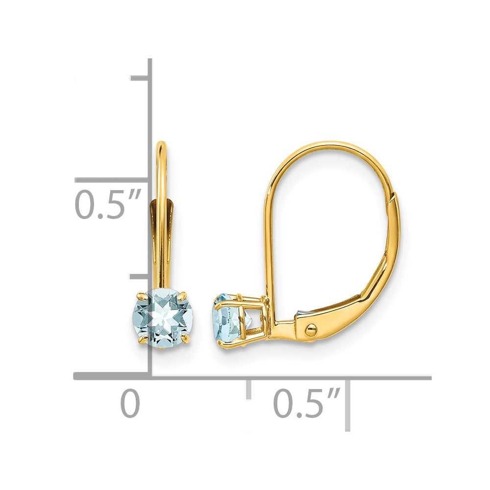 14k Aquamarine Earrings - March