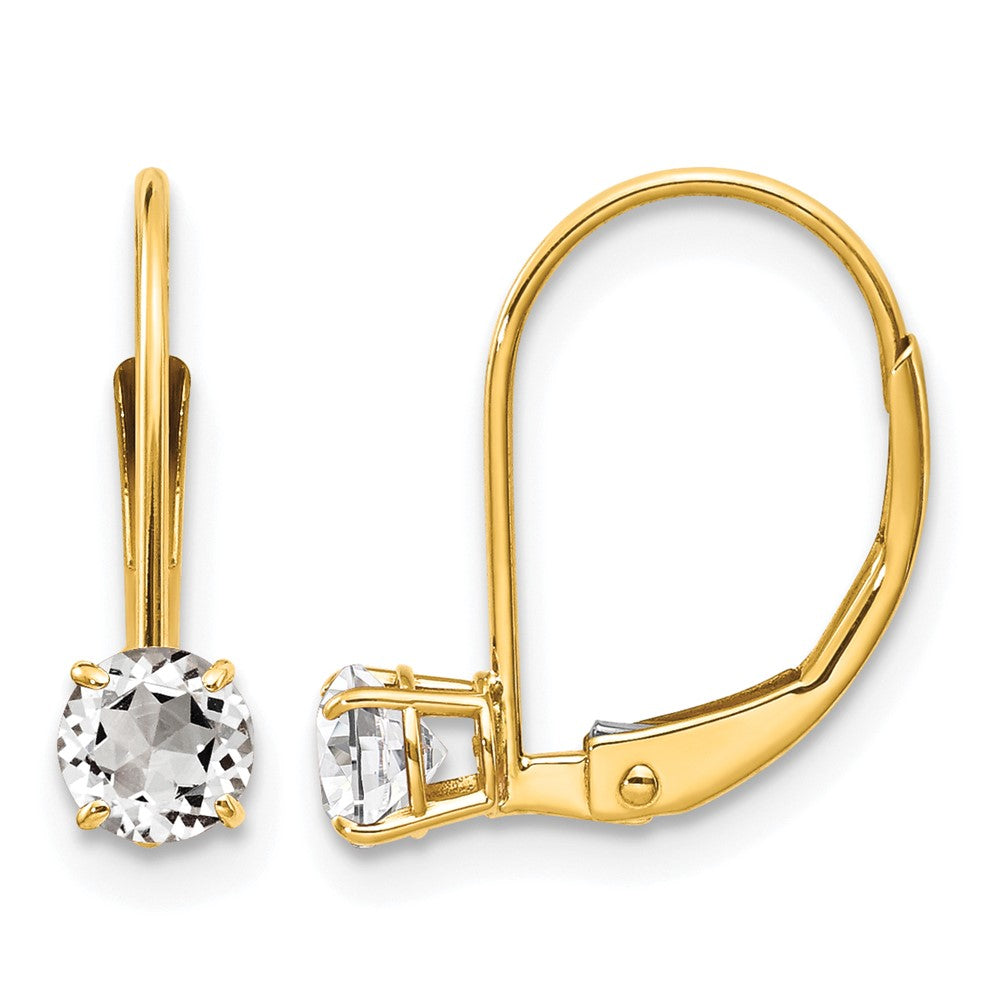 14k White Topaz Earrings - April
