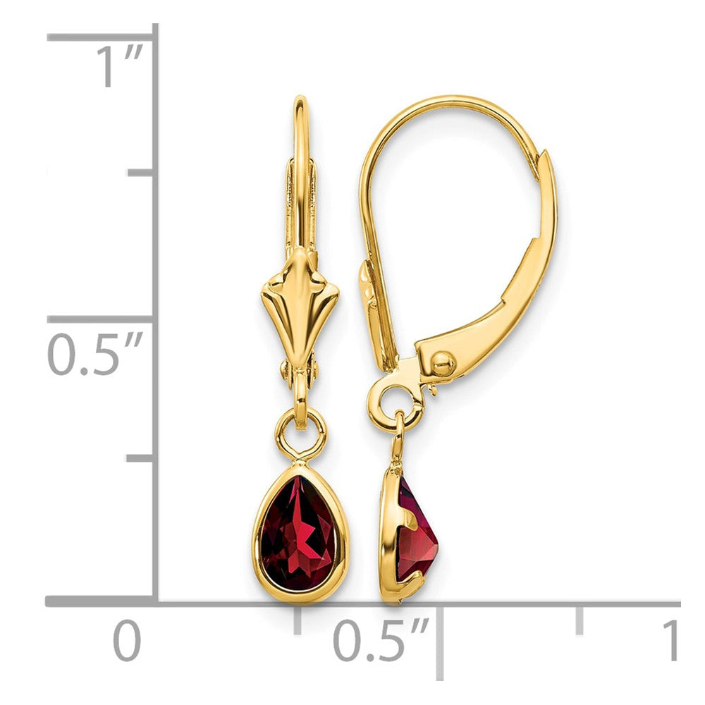 14k 6x4mm Garnet/January Earrings