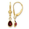 14k 6x4mm Garnet/January Earrings