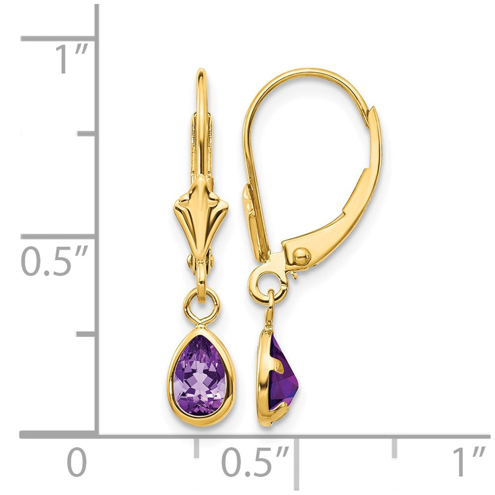 14k 6x4mm Amethyst/February Earrings