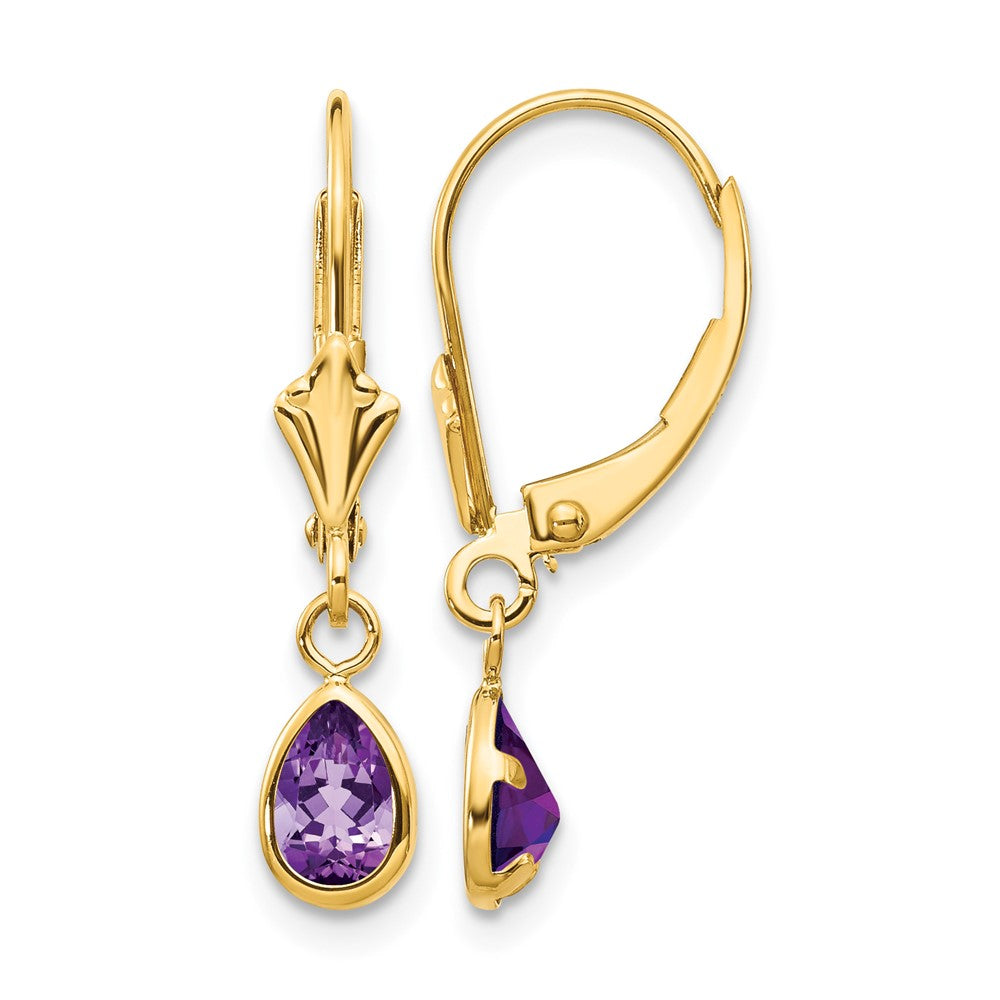 14k 6x4mm Amethyst/February Earrings