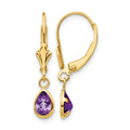 14k 6x4mm Amethyst/February Earrings