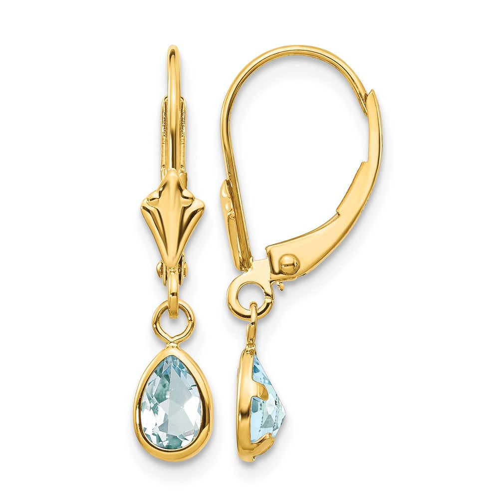 14k 6x4mm March/Aquamarine Earrings