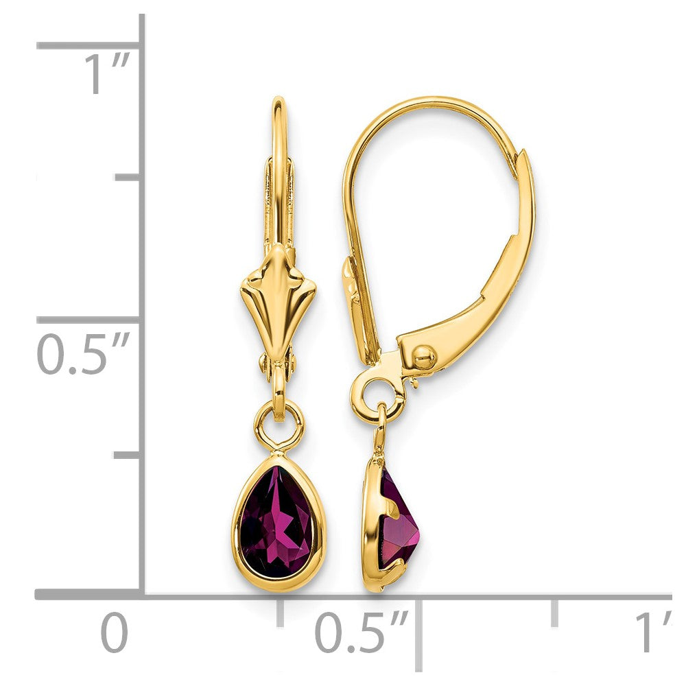 14k 6x4mm Rhodolite Garnet/June Earrings