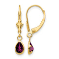 14k 6x4mm Rhodolite Garnet/June Earrings