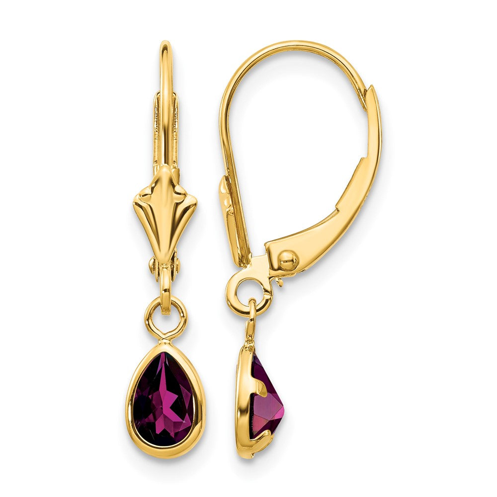 14k 6x4mm Rhodolite Garnet/June Earrings